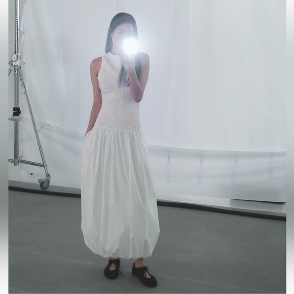 POPLIN BALLOON DRESS - Picture 2 of 5